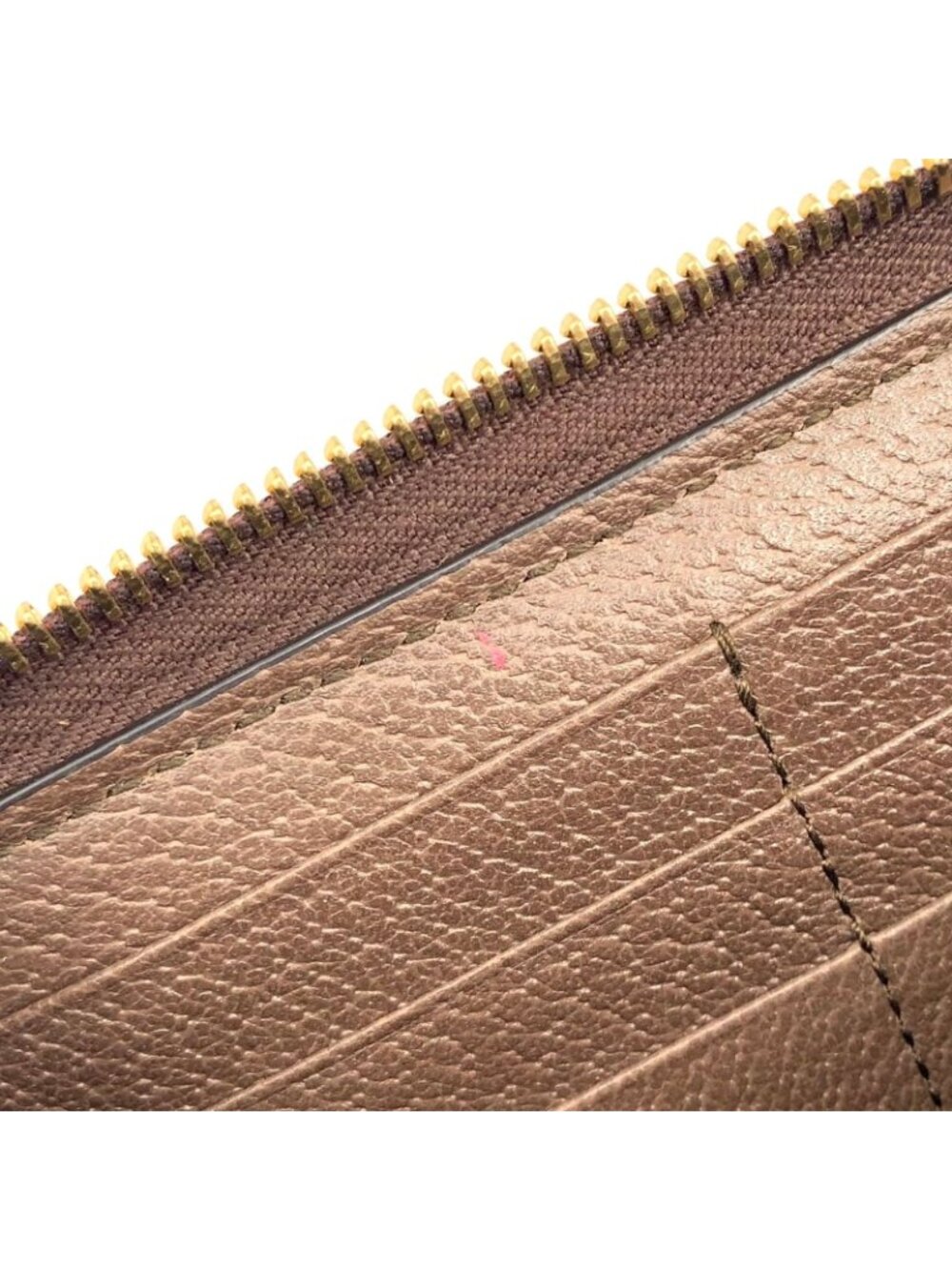 Gucci Ophidia Zip Around Leather Brown Beige Wallet Gold - Picture 8 of 15